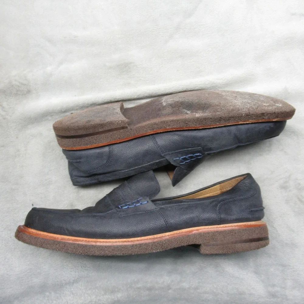 Donald Pliner Shoes Mens‎ Blue 10.5 M Landry Leather Penny Loafers Dress Formal